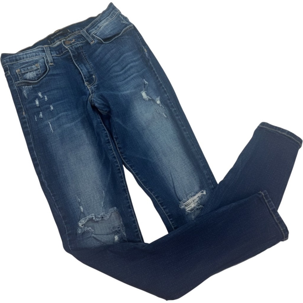Flying Monkey Womens Distressed Skinny Jeans Dark Wash Ripped Knee Size 29